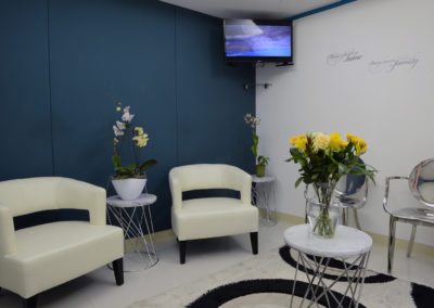 Reception lounge in a dental clinic